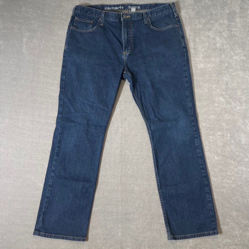 Carhartt Rugged Flex Straight Fit Tapered Leg Jeans Mens 38x30 Dark Wash Blue